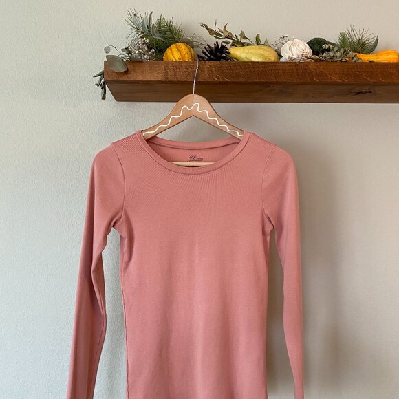 Like New J Crew Coral Pink Long Sleeve T-Shirt - Picture 1 of 4